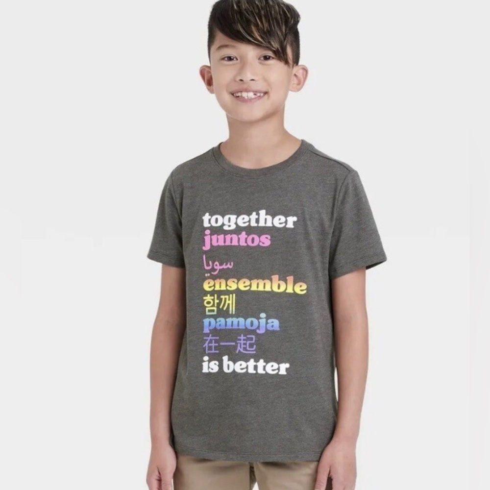 Target Gray and Yellow Short Sleeve Tee